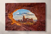 Load image into Gallery viewer, 3 Panel Arches National Park in Utah Framed Canvas Leather Print