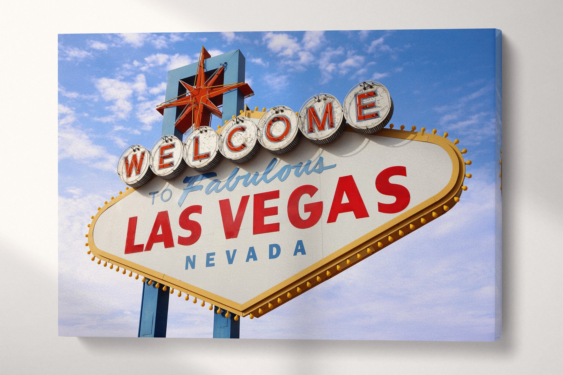 Welcome to Fabulous Las Vegas Canvas Wall Art Eco Leather Print, Made in Italy!