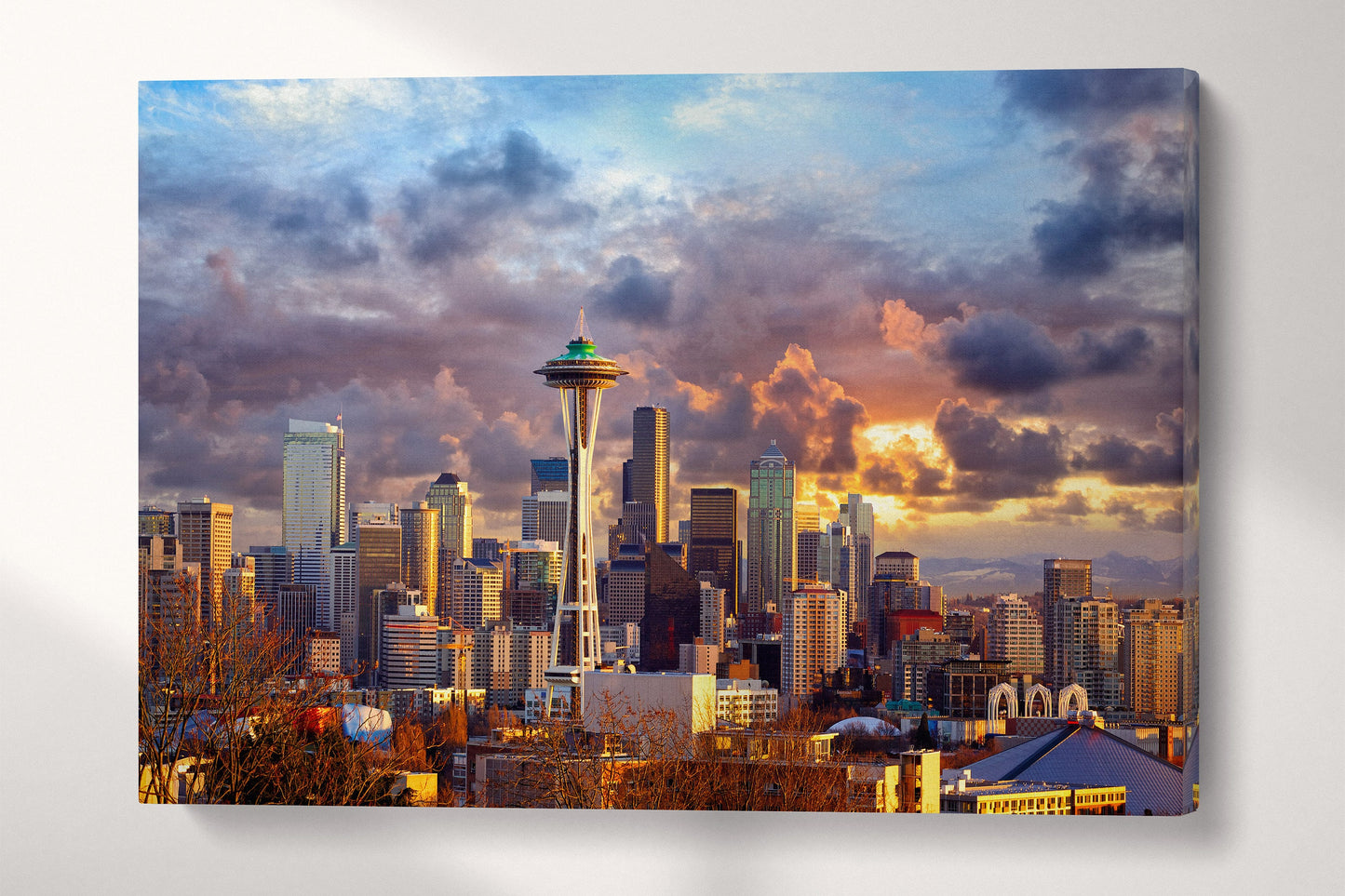 Seattle Skyline at Sunset canvas print