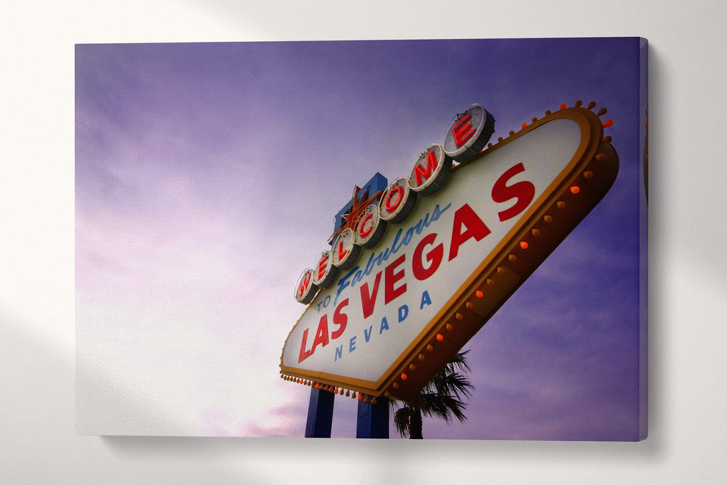 Welcome to Fabulous Las Vegas sign wall art canvas print