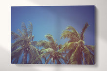 Laden Sie das Bild in den Galerie-Viewer, Leaves of Coconut Vintage Filter Tropical Wall Art Canvas Print