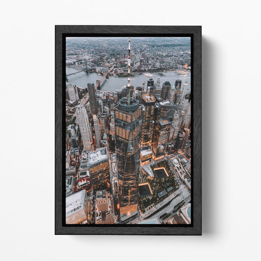 One World Trade Center Black Frame Canvas Print