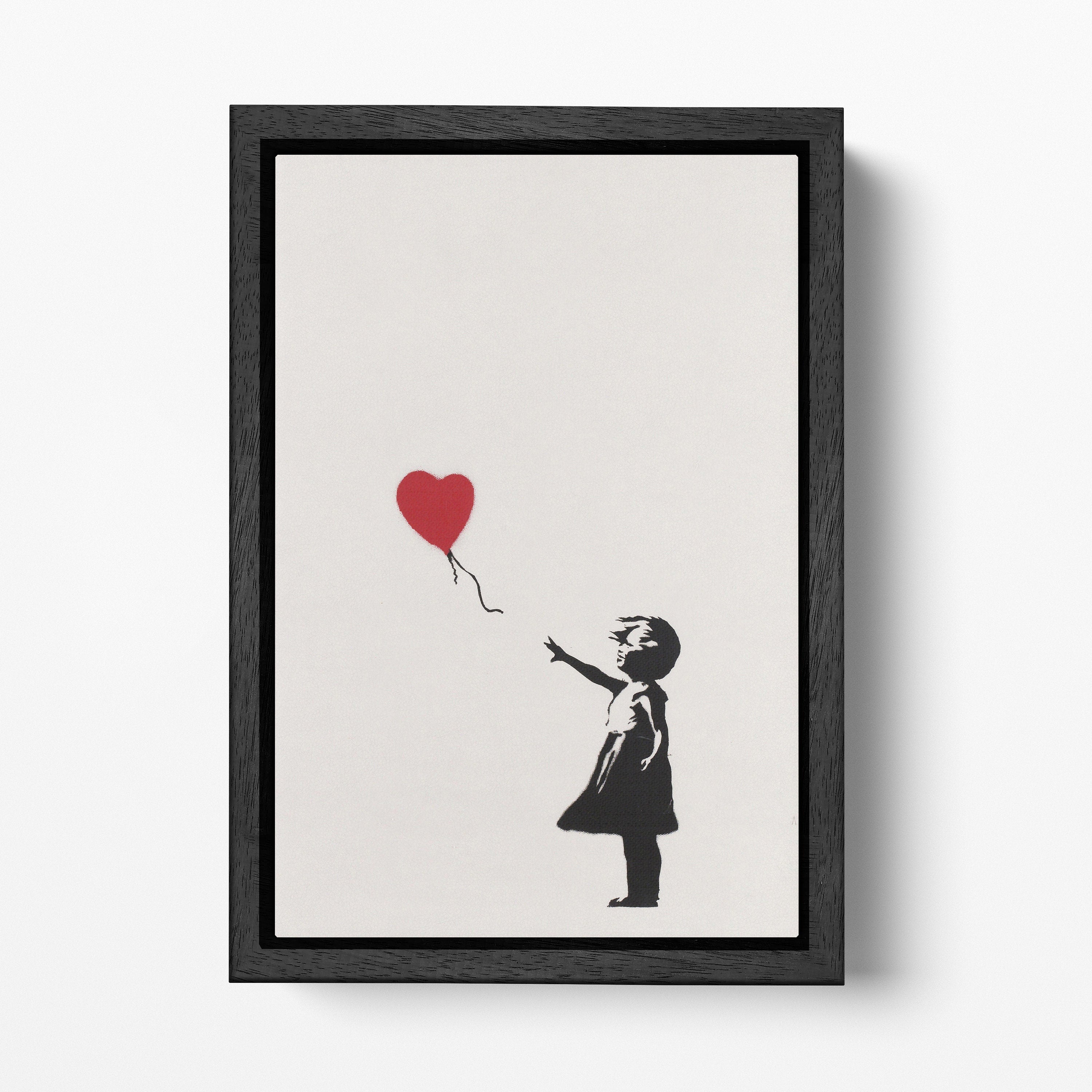 Girl With a Balloon by Banksy Framed Canvas Eco Leather Print