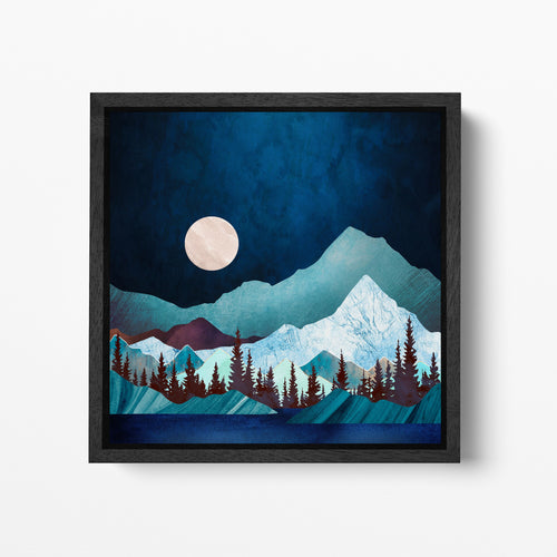 Moonlight Nordic Style Wall Decor Black Framed Canvas Print