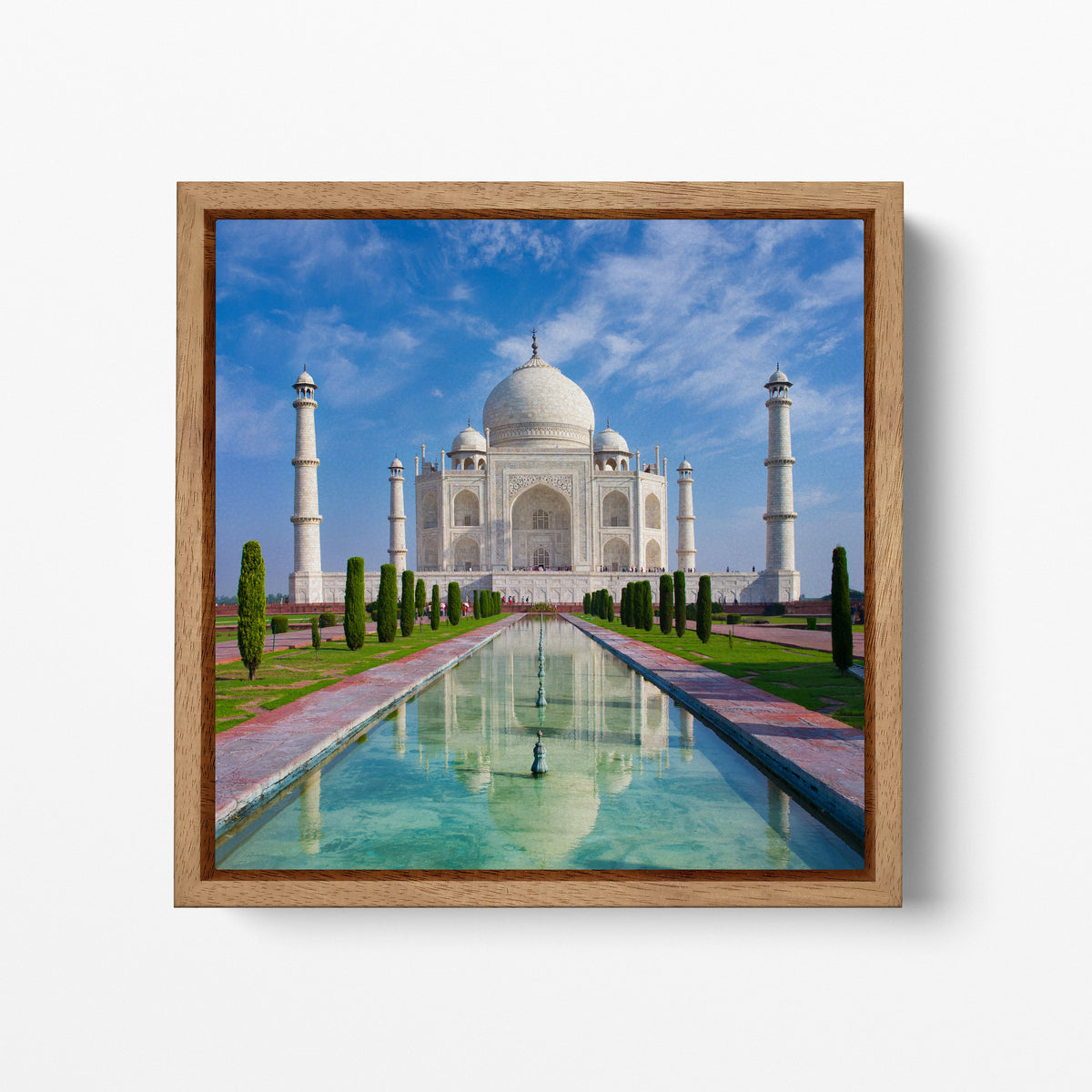 Taj Mahal Wall Decor Wood Framed Canvas Eco Leather Print