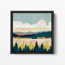 Charger l&#39;image dans la galerie, Golden Forest Nordic Style Wall Decor Black Framed Canvas Eco Leather Print