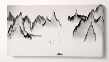Laden Sie das Bild in den Galerie-Viewer, Traditional Chinese landscape black and white wall art print
