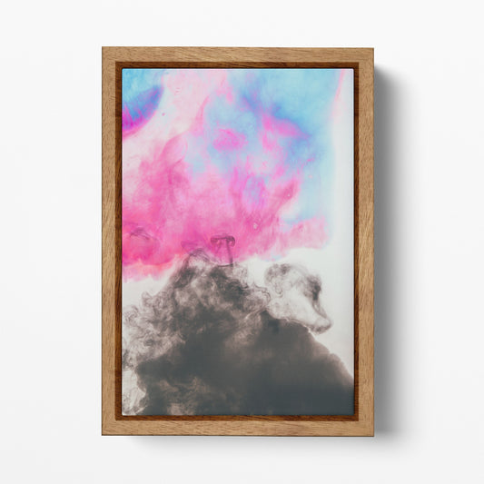 Abstract watercolor artwork canvas wall art wood frame