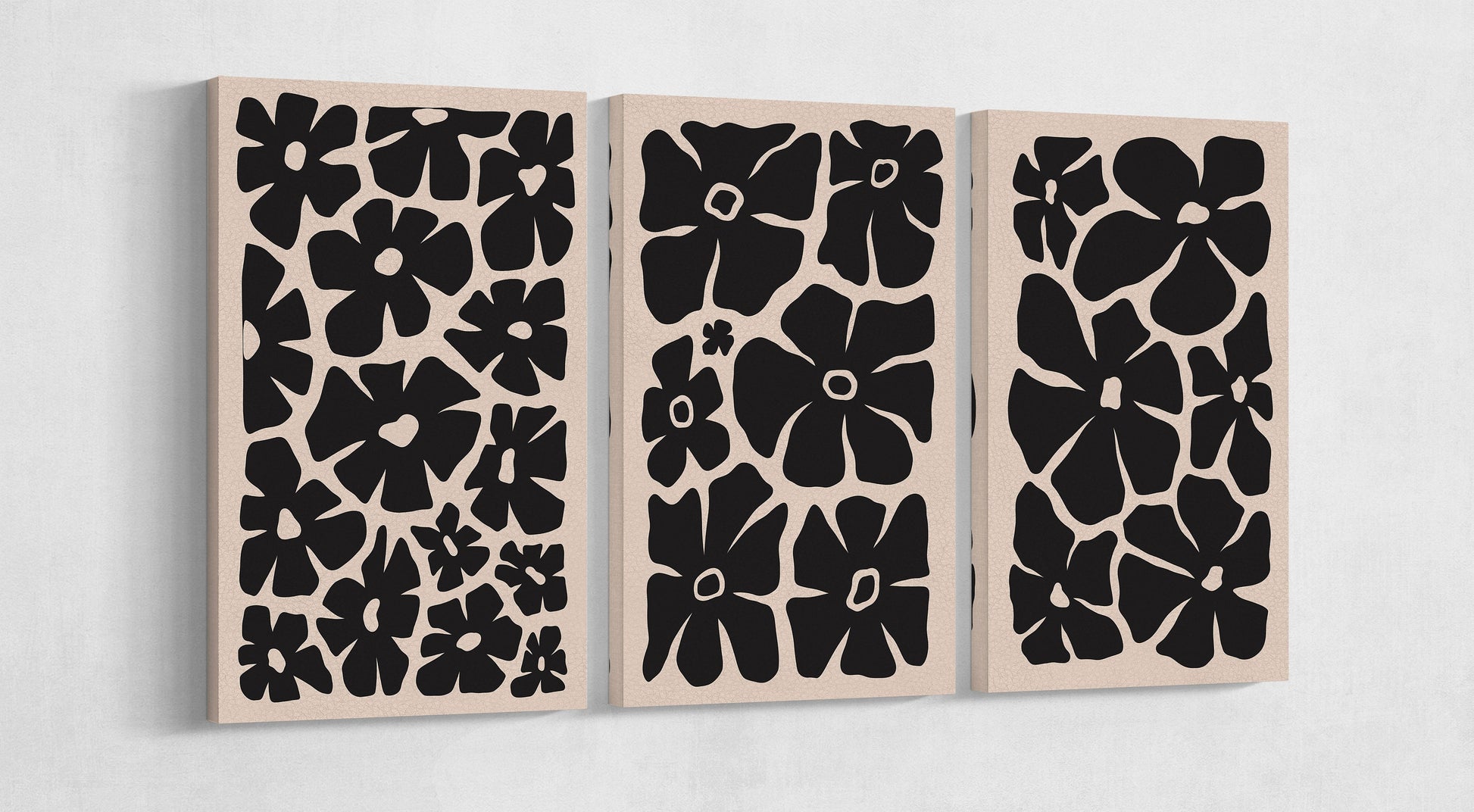 Flower Minimal Modern Wall Art Canvas 3 panels
