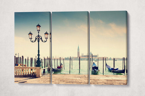 Grand Canal Gondolas Venice 3 panels canvas