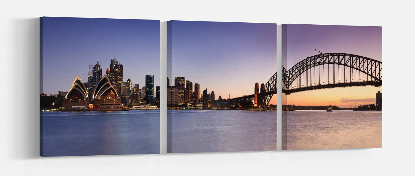 Sydney Skyline Wall Art Canvas Wall Art Vegan Leather Print