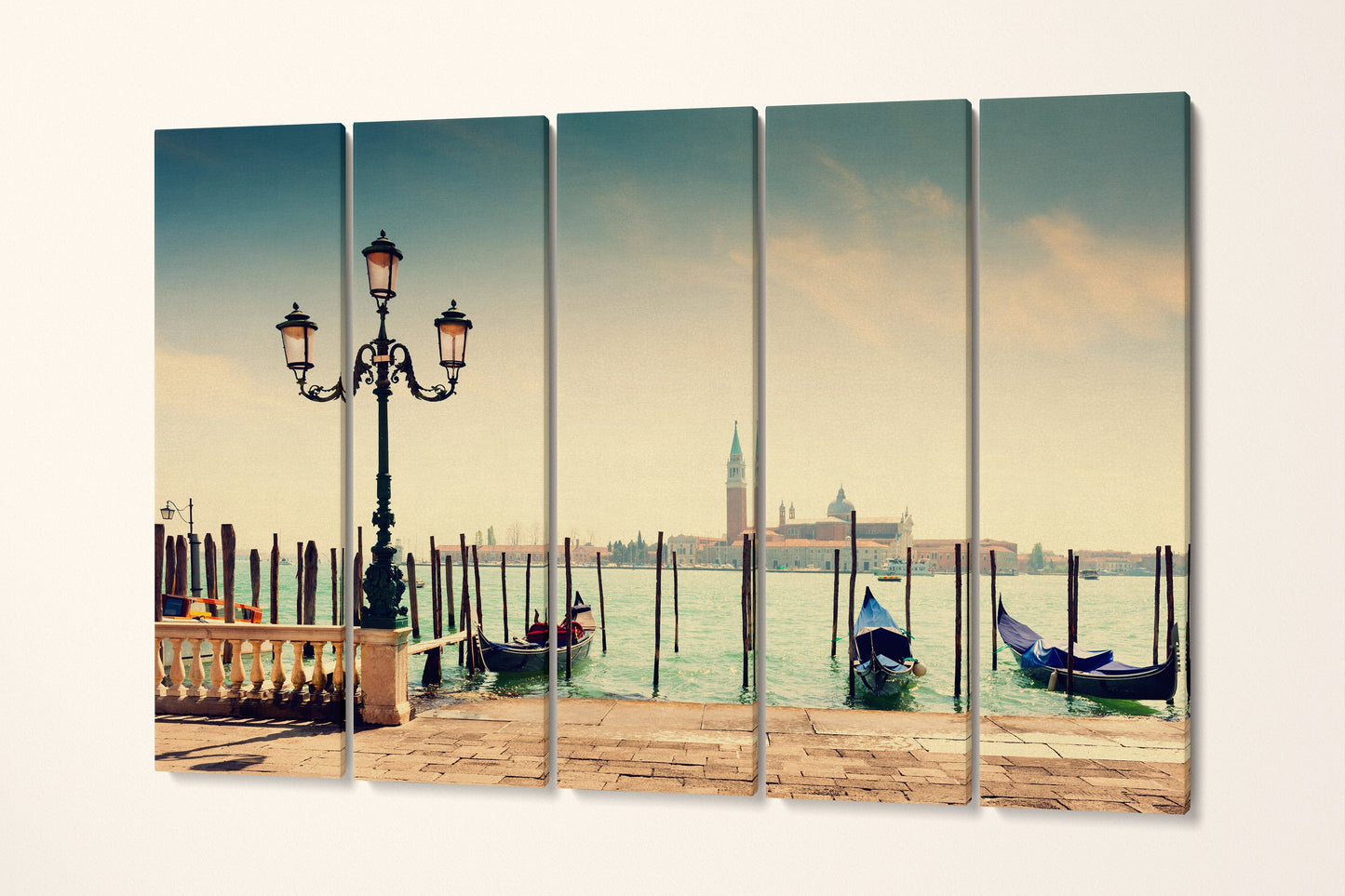 Grand Canal Gondolas Venice 5 panels canvas