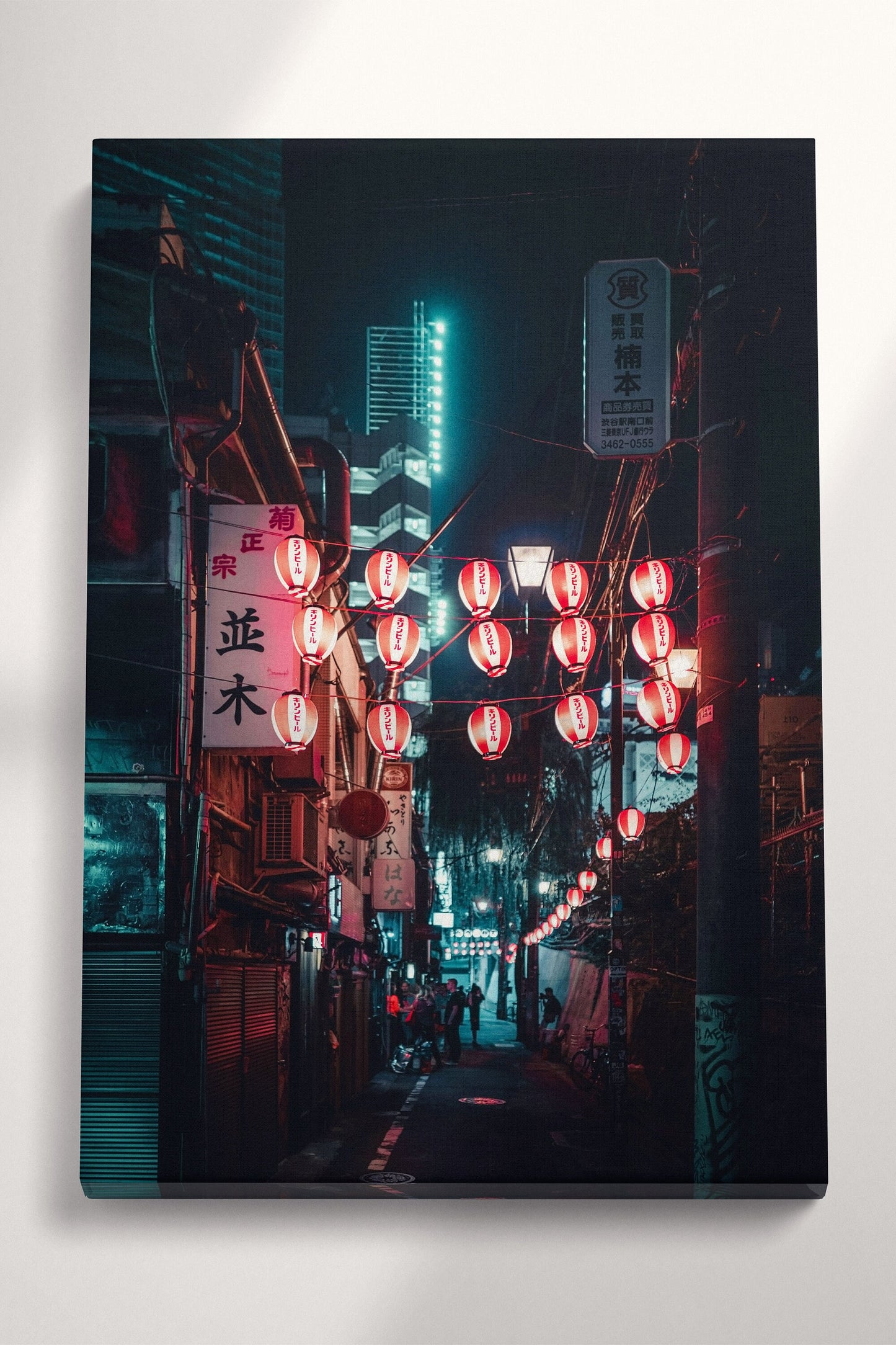 Tokyo street lantern wall art canvas