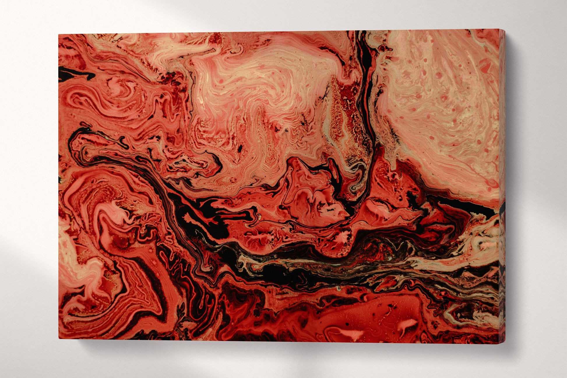 Red abstract canvas wall art