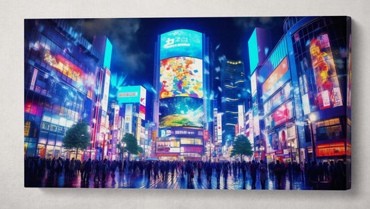 Tokyo Lights At Night Anime Landscape canvas