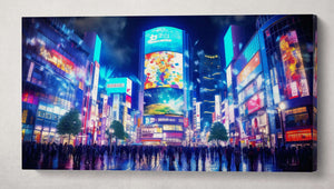 Tokyo Lights At Night Anime Landscape canvas