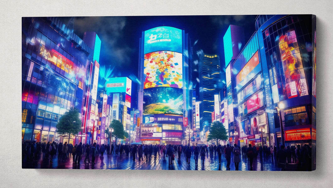 Tokyo Lights At Night Anime Landscape canvas