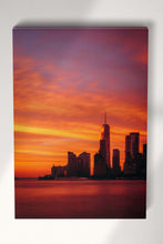 Load image into Gallery viewer, New York One World Trade Center Manhattan Dramatic Red Sky Sunset Frame Canvas Print