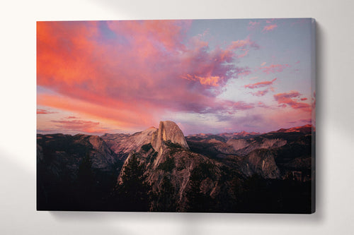 Half Dome Yosemite National Park Pink Sunset Canvas Wall Art