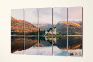 Kilchurn Castle, Lago Awe Scotland Canvas Eco Leather Print 5 panels