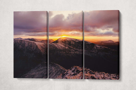 Ben Nevis Fort William Scotland UK Canvas Eco Leather Print 3 Panels