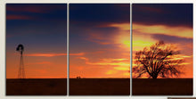 Laden Sie das Bild in den Galerie-Viewer, West Texas Sunset Wall Art Eco Leather Canvas Print 3 Panels Detail
