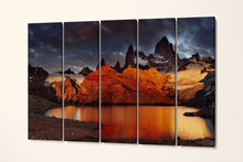 Load image into Gallery viewer, Laguna de Los Tres, Patagonia, Argentina canvas 5 panels