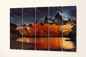 Laguna de Los Tres, Patagonia, Argentina canvas 5 panels