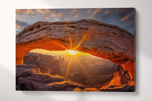 Charger l&#39;image dans la galerie, Mesa Arch Arches National Park Sunrise in Utah Canvas Eco Leather Print