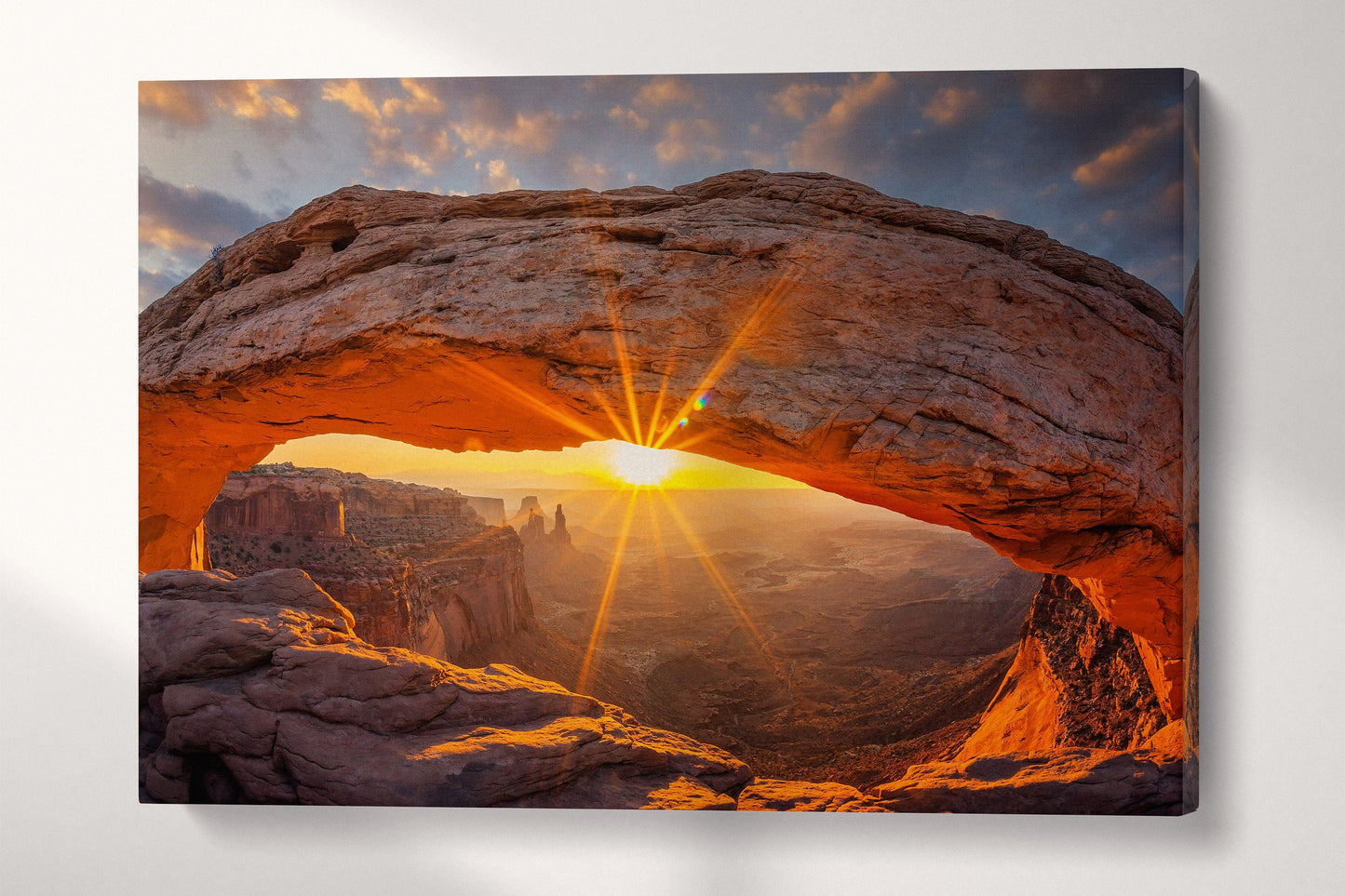 Mesa Arch Arches National Park Sunrise in Utah Canvas Eco Leather Print