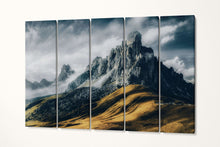 Charger l&#39;image dans la galerie, Passo Giau Dolomites Italy Mountains Wall Art Canvas Eco Leather Print 5 Panels