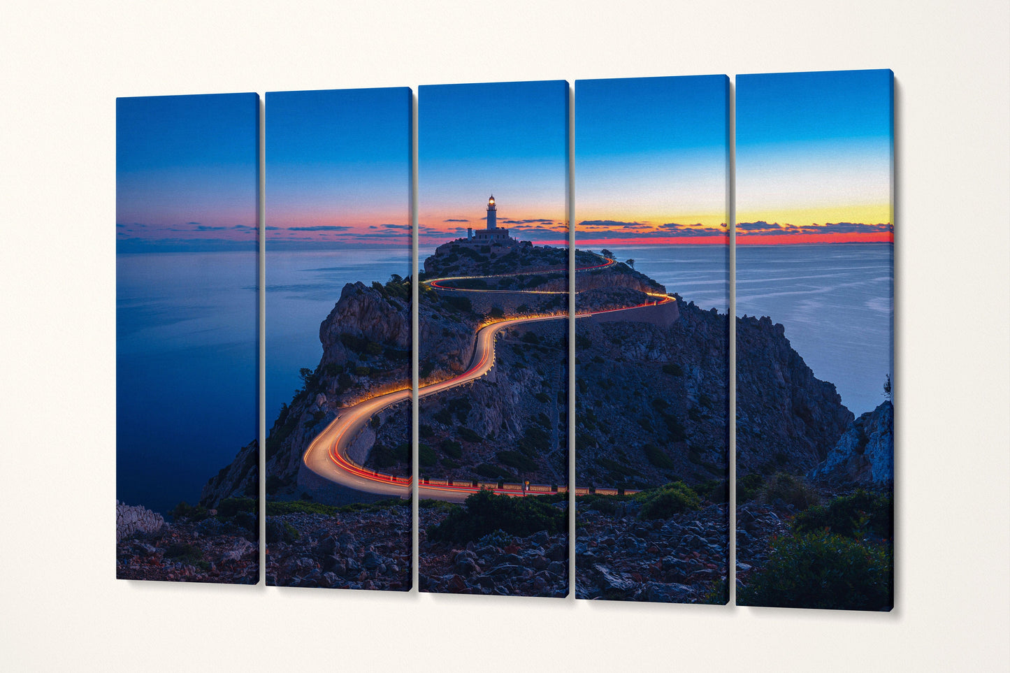 Cap de Formentor Lighthouse Maiorca Canvas Eco Leather Print, Made in Italy!