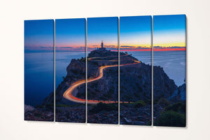 Cap de Formentor Lighthouse Maiorca Canvas Eco Leather Print, Made in Italy!