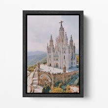 Laden Sie das Bild in den Galerie-Viewer, Basílica del Sagrado Corazón Tibidabo Wall Art Home Decor Canvas Eco Lather Print Black Frame