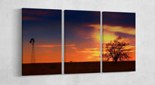 Laden Sie das Bild in den Galerie-Viewer, West Texas Sunset Wall Art Eco Leather Canvas Print 3 Panels