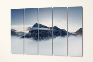 Glencoe Ballachulish UK Snow Mountains Canvas Eco Leather Print 5 Panels