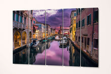 Charger l&#39;image dans la galerie, Venice Grand Canal at Dawn Canvas Eco Leather Print 5 Panels