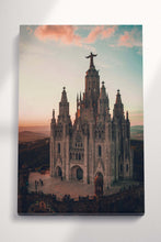 Laden Sie das Bild in den Galerie-Viewer, Tibidabo Amusment Park Temple of the Sacred Heart of Jesus Wall Art Home Decor Canvas Eco Lather Print