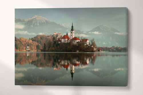 Lake Blend Slovenia Wall Art Canvas Eco Leather Print