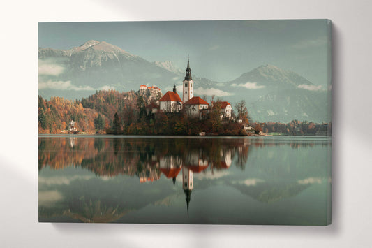 Lake Blend Slovenia Wall Art Canvas Eco Leather Print