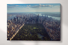 Charger l&#39;image dans la galerie, Central Park New York City Aerial View Canvas Eco Leather Print