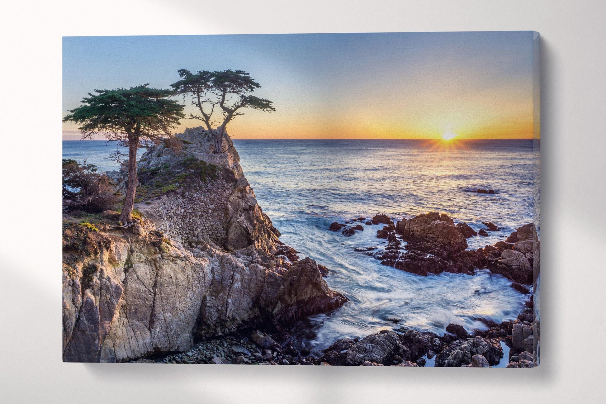 Lone Cypress Pebble Beach California Wall Art Framed Canvas Eco Leather Print