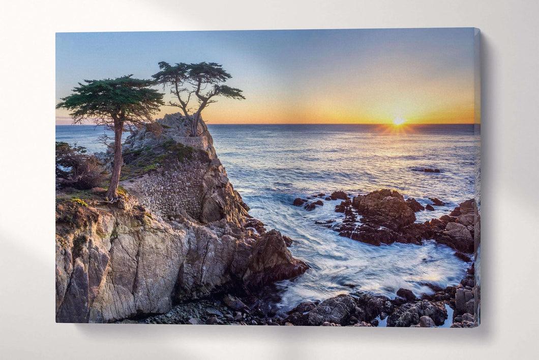 Lone Cypress Pebble Beach California Wall Art Framed Canvas Eco Leather Print