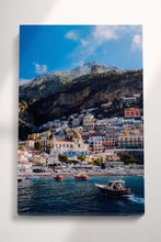 Charger l&#39;image dans la galerie, Amalfi Coast Canvas Framed Wall Art Home Decor Eco Leather Print