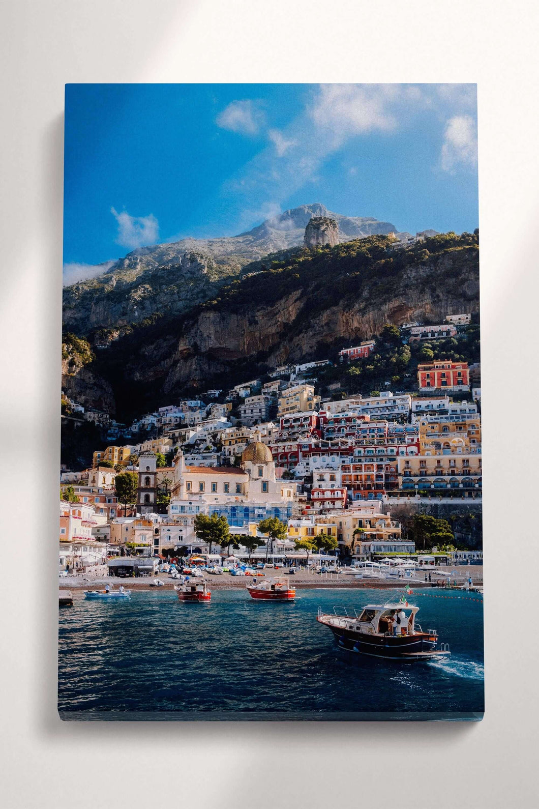 Amalfi Coast Canvas Framed Wall Art Home Decor Eco Leather Print