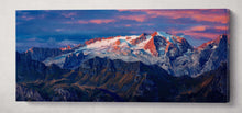 Charger l&#39;image dans la galerie, Marmolada Glacier, Colfosco, Italy at Dawn Wall Art Framed Canvas Print 70x30 cm