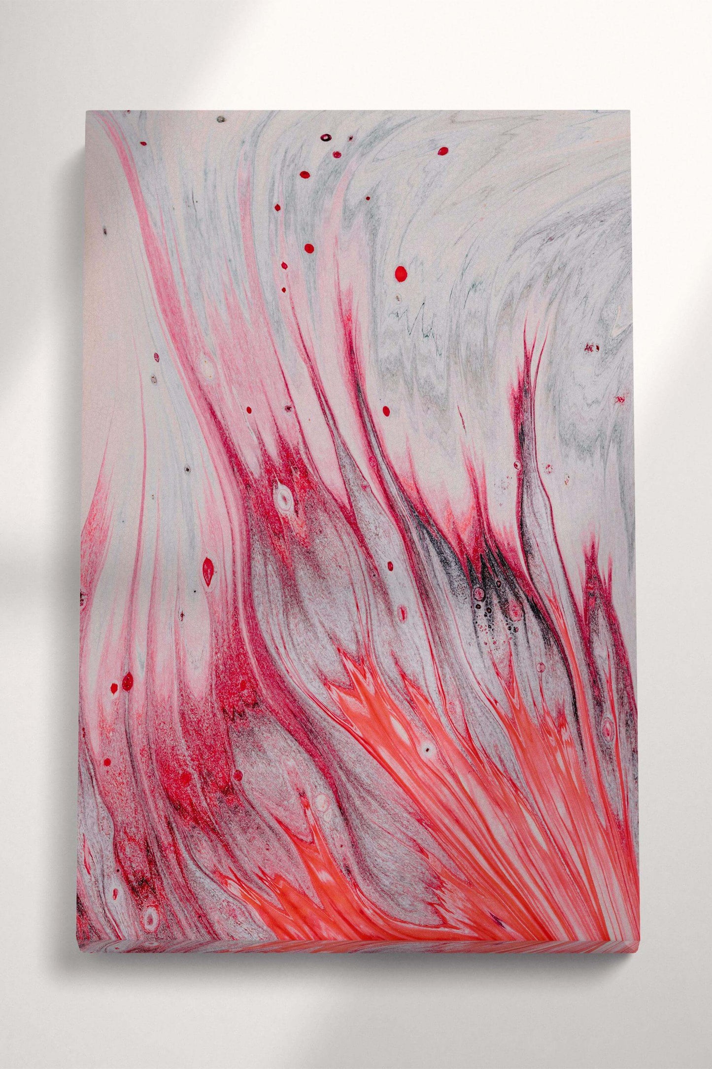 Red White Abstract Canvas Wall Art Home Decor Eco Leather Print