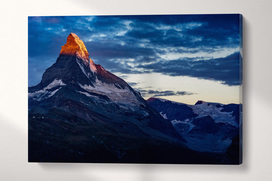 Cervino Mountain Sunnegga Zermatt Switzerland Canvas Wall Art Eco Leather Print