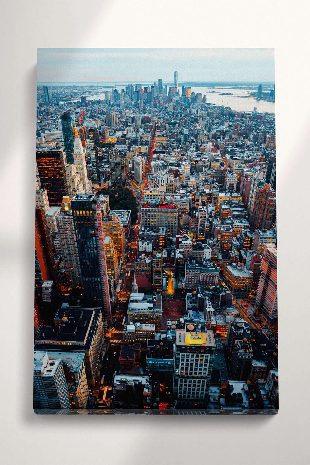 Manhattan Manhattan Midtown and Downtown Aerial View Canvas Eco Leather Print