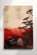 Load image into Gallery viewer, Serene Japanese Sunset Minimalist Sun Canvas Eco Leather Art Print